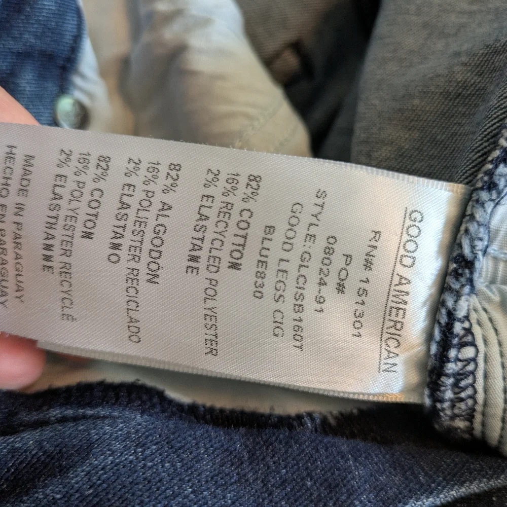 Good American Good Legs Cigarette Blue Jeans Size 18 - Picture 10 of 12